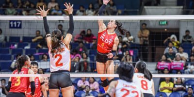 Savi Davison delivers a powerful spike against Cignal, leading PLDT to the semifinals. [PVL Images]