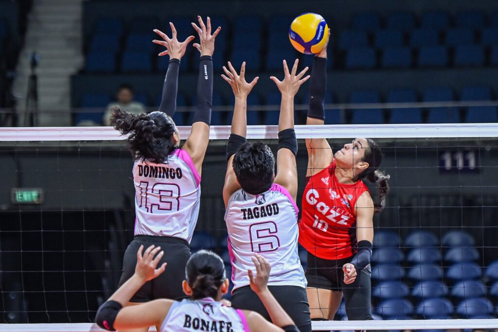 Brooke Van Sickle fires a powerful spike against Akari in the semifinal decider. [PVL Images]