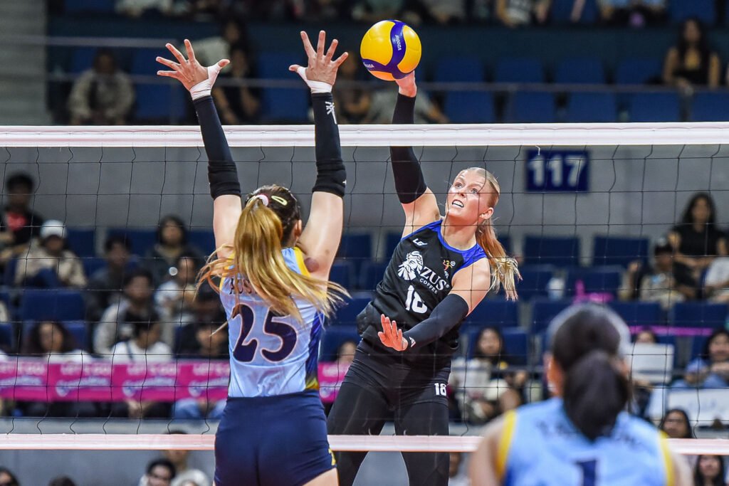 Anna DeBeer powers a spike against Capital1 during the PVL Reinforced semifinals. [PVL Images]