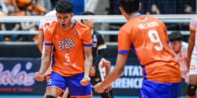 Criss Cross celebrates a key point in its four-set win over Cignal. [PVL Images]