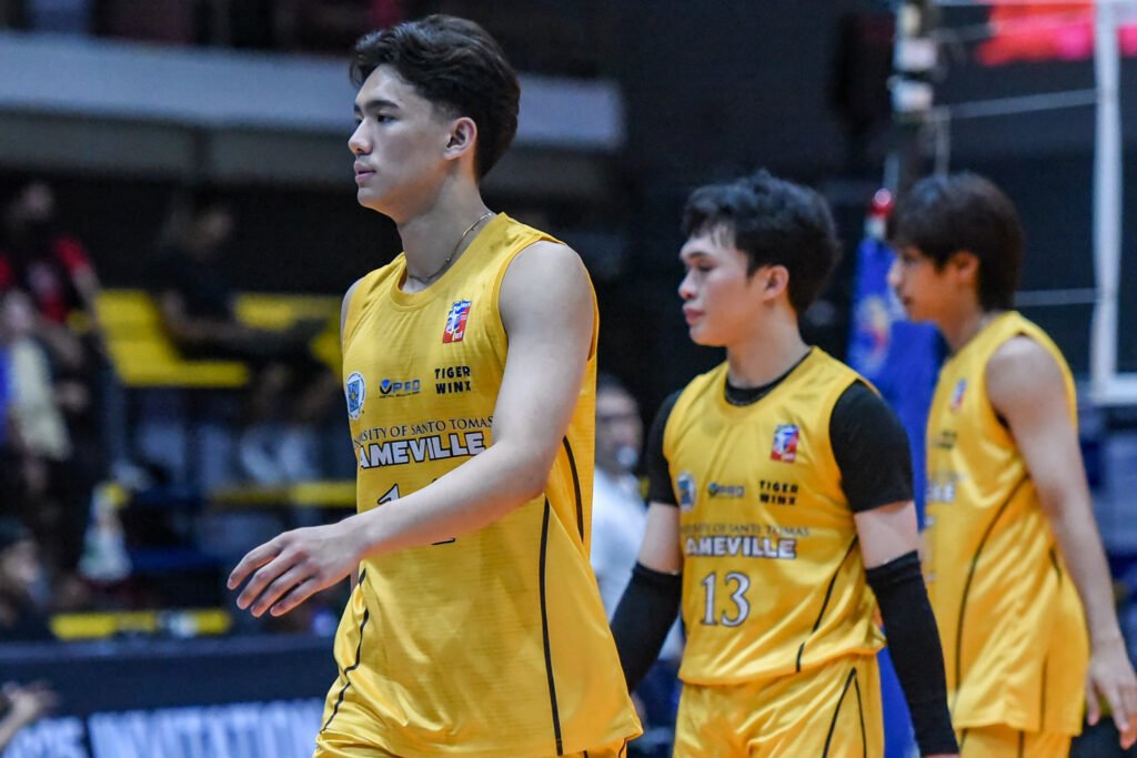 UST-Gameville and Alpha Insurance collide in a crucial Spikers’ Turf duel at Paco Arena. [PVL Images]