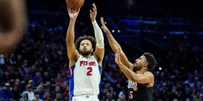 Cade Cunningham elevates for a key basket. [Pistons Instagram]