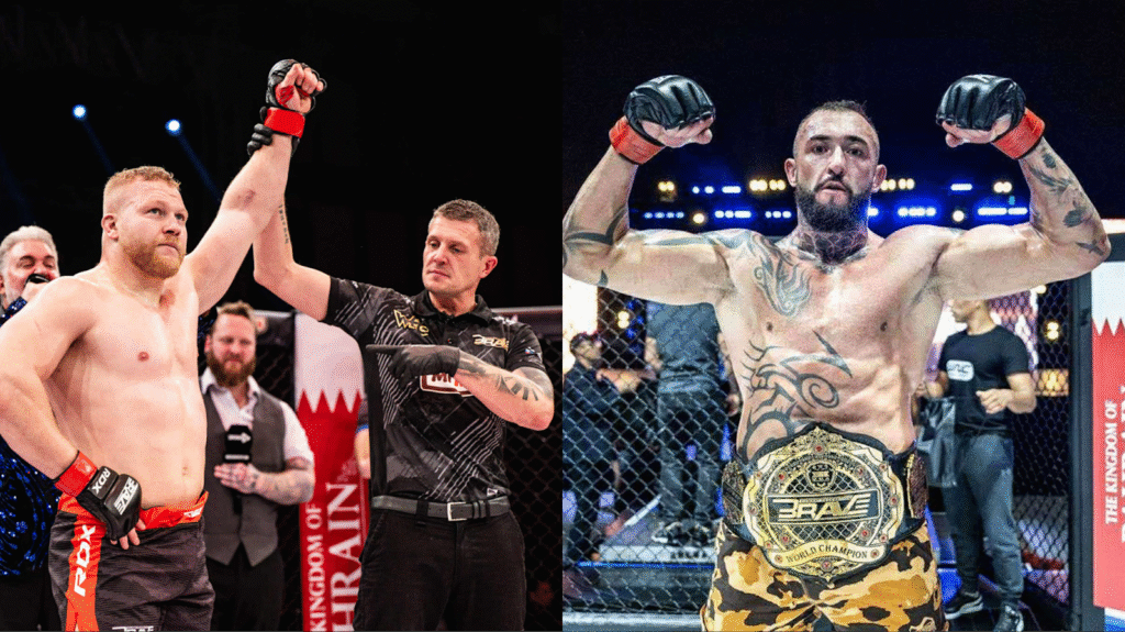 Pavel Dailidko prepares to face Miha Frlic after the Slovenian’s win at BRAVE CF 102.