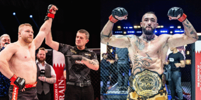 Pavel Dailidko prepares to face Miha Frlic after the Slovenian’s win at BRAVE CF 102.