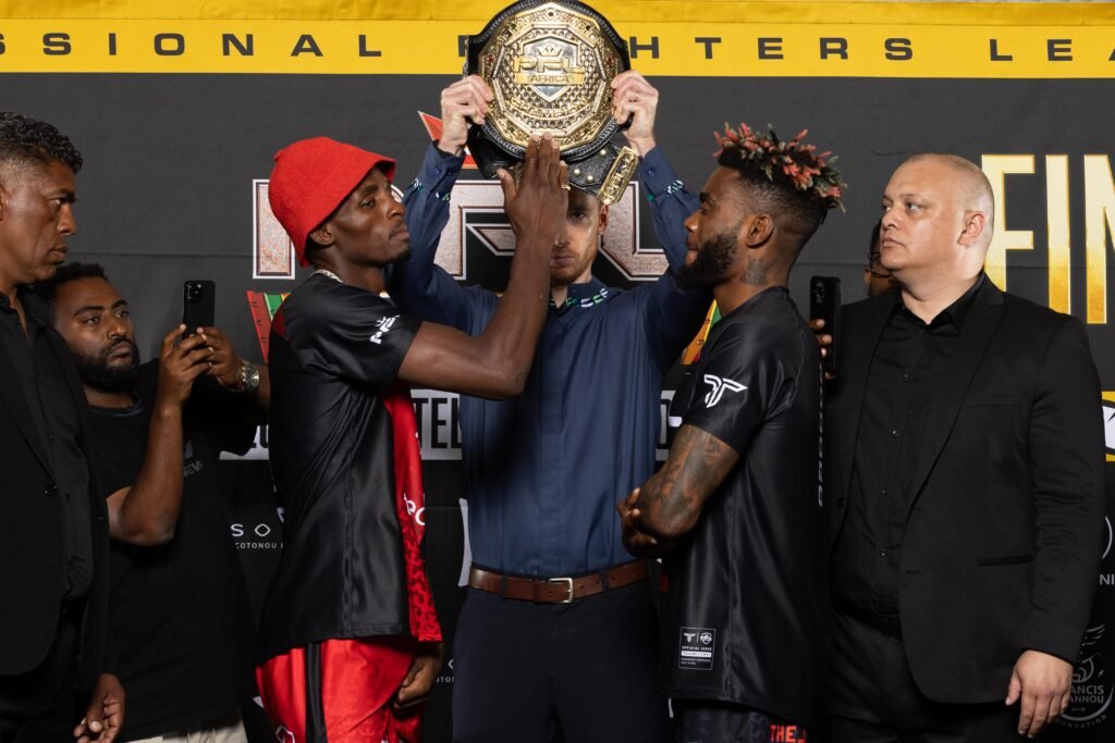 Fighters weigh in ahead of the 2025 PFL Africa Finals in Cotonou. [PFL photo]