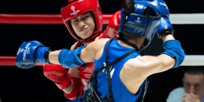 Islay Erika Bomogao and LJ Rafael Yasay powered the Philippines to two muay thai gold medals at the 33rd Southeast Asian Games in Bangkok. [POC Media Pool]