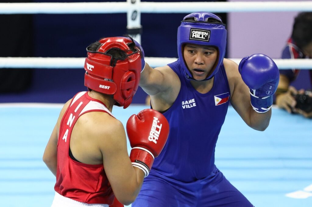 Nesthy Petecio in action during the SEA Games women’s 63kg semifinals. [POC Media Pool]