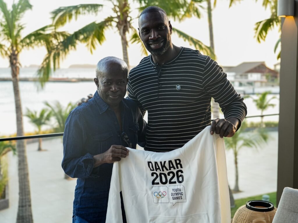 Omar Sy promotes Olympic values of excellence, respect, and friendship.