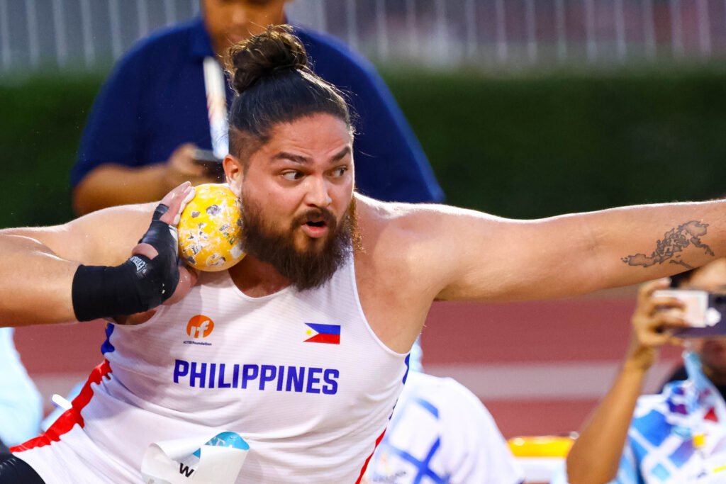 William Morrison III competes in the men’s shot put at the SEA Games in Bangkok. [POC Media Pool]
