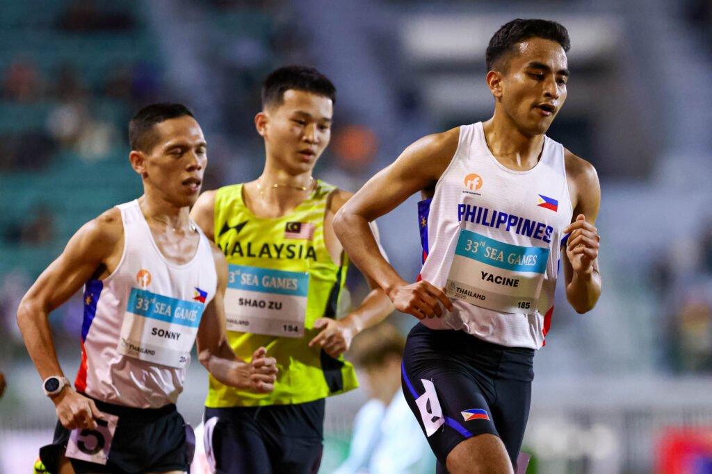 Yacine Guermali crosses the finish line to claim silver in the men’s 5000m. [POC Media Pool]