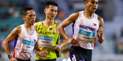 Yacine Guermali crosses the finish line to claim silver in the men’s 5000m. [POC Media Pool]