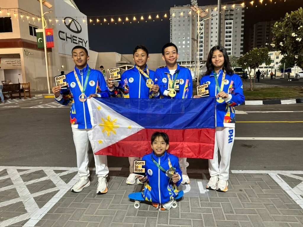 PH medalists in para swimming, from left, Bladimir Sebastian Gonzales, Ric Daniel Pasadilla, Raemond Adefuin, Mary Hannah Diesto, and (front) Zach Lucas Obsioma. [PSC photo]