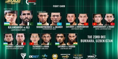 BRAVE CF 103 returns to Uzbekistan with a stacked Bukhara fight card.