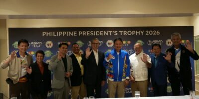 Officials from the PSC and BingoPlus at the Philippine Golf Championship launch announcement.