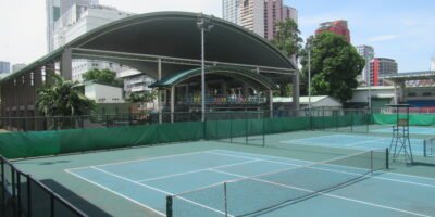 Newly renovated courts at Rizal Memorial Tennis Center ready for operational testing. [phot credit: E911a - Own work, CC BY-SA 4.0, Link]