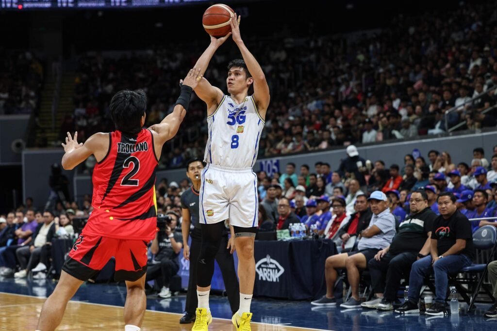 Calvin Oftana rises for a three-pointer during his 29-point explosion in TNT’s Game 4 win over San Miguel Beer. [PBA Images]