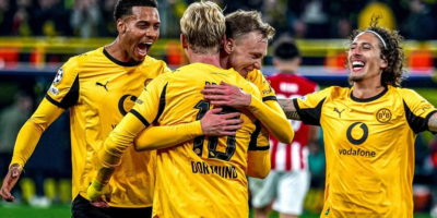 Borussia Dortmund celebrate a dramatic late equalizer against Eintracht Frankfurt. [photo credit: Maximilian Beier Instagram]