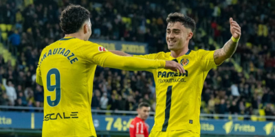 Villarreal players celebrate a goal against Alaves at home. [photo credit: Villareal CF Instagram]
