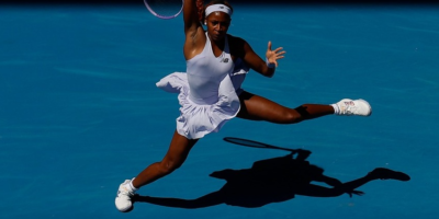 Gauff in action during her opening round of the Australian Open 2026. [photo credit: Australian Open Instagram]