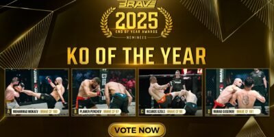 Four finishes compete for BRAVE CF’s 2025 Knockout of the Year honor.