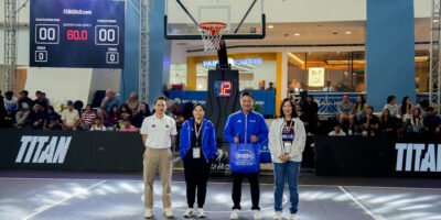 PSC Chairman Patrick C. Gregorio, SBP Executive Director Erika Dy, Gilas Pilipinas 3x3 Program Coordinator Ryan Gregorio, and Tournament Director Peachy Medina