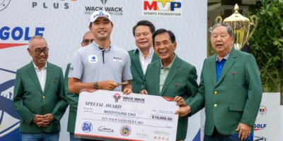 Wooyoung Cho celebrates after securing his first Asian Tour title in Manila. [Asian Tour photo]