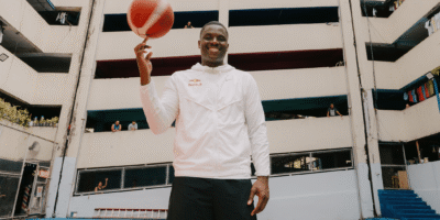 The Tenement basketball court hosts a landmark moment during Matthews’ visit. [photo credit: Red Bull]