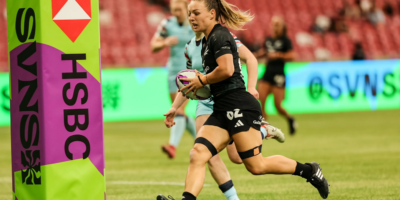 The New Zealand Women’s team pulls off a 64-0 win over Great Britain. [photo credit: HSBC SVNS]