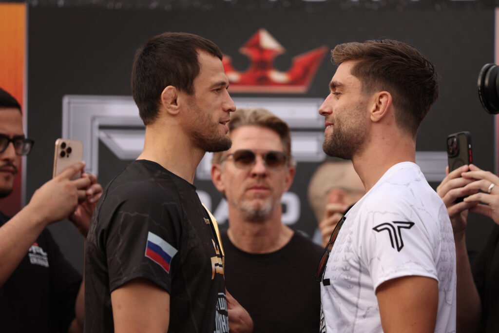 Fighters weigh in ahead of PFL Road to Dubai championship bouts.