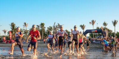 Athletes push through the swim and run segments during the aquathlon race at the Subic Bay Multisport Festival.