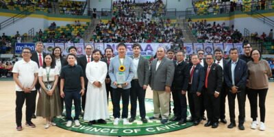 NCRAA officials and athletes gather at the Dasmariñas Arena for the opening of the league’s 32nd season.