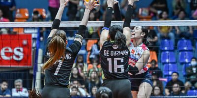 Jema Galanza unleashes a powerful spike as Creamline battles Nxled in a gripping PVL All-Filipino Conference showdown. [PVL Images]