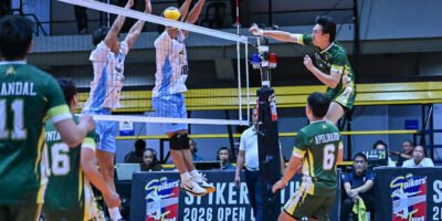 Players battle at the net during the Spikers’ Turf Open Conference [Spikers Turf photo]