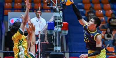 Mark Calado adjusts to the outside position, contributing key points for Savouge. [Spikers Turf photo]