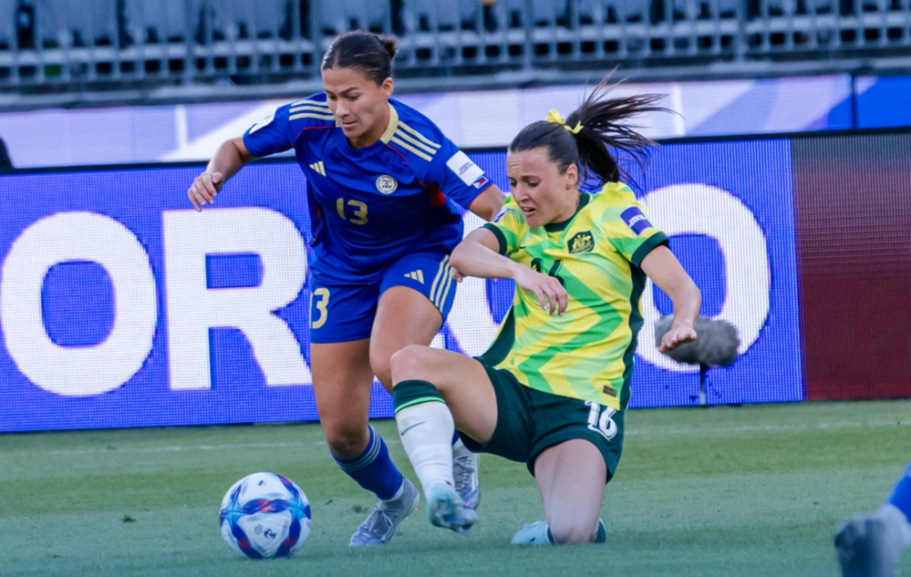The Filipinas battled until the final whistle but absorbed a tough 1-0 defeat to the Matildas. [photo credit: The Philippine Football Federation Facebook]
