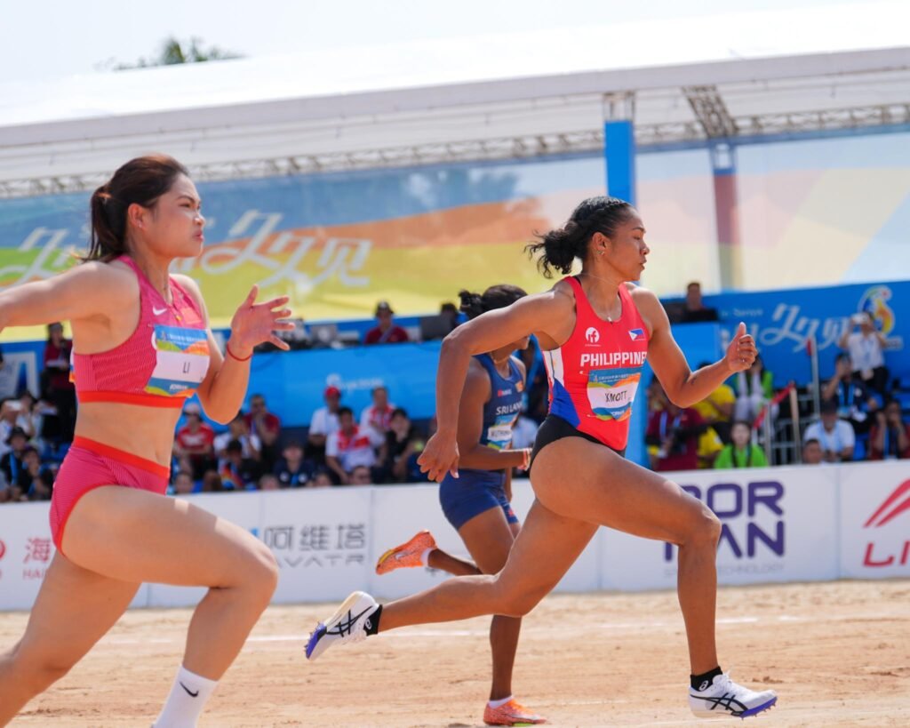 Kristina Knott competes in beach athletics as the Philippines secures a silver medal. [POC Media Pool]