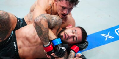 Mitch McKee controls Sergio Pettis during their main event bout in Chicago [PFL photo]