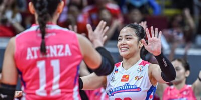 Jema Galanza celebrates after a crucial point against PLDT. [PVL Images]