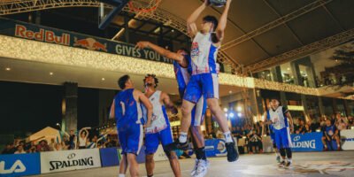 Red Bull Half Court action heats up as teams battle in fast-paced 3x3 games. [Red Bull Content Pool]