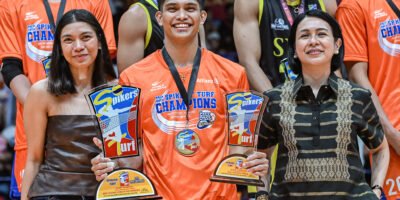 Jude Garcia during the Spikers’ Turf Open Conference awarding ceremonies. [Spikers Turf photo]