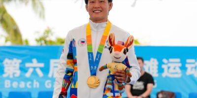 Alexandria Enriquez delivers GOLD for Team Philippines to kick off the Asian Beach Games. [POC Media Pool]