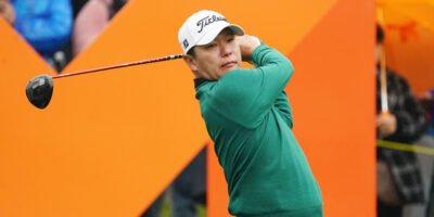 Minhyuk Song celebrates his first professional win after a sudden-death playoff victory at the GS Caltex Maekyung Open. [Asian Tour photo]