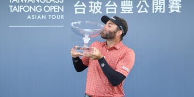 Ian Snyman celebrates his maiden Asian Tour victory at the Taiwan Glass Taifong Open [Asian Tour photo]
