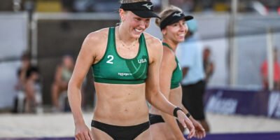 Team USA beach volleyball players during international competition at the Nuvali Challenge in the Philippines. [PNVF photo]