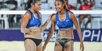 Sofiah Pagara and Khylem Progella of Alas Pilipinas during their Beach Pro Tour qualification campaign. [PNVF photo]