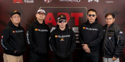 (From L-R) Filipino poker players Edgar Asehan, Jan Jason Leoncio, Mike Takayama, Terry Gonzaga, and Lester Edoc.