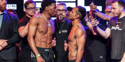 PFL Brussels athletes during official weigh-ins before Saturday’s event.