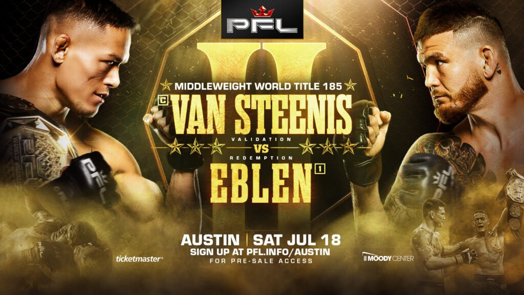 The PFL championship belt will be on the line at Moody Center on July 18.
