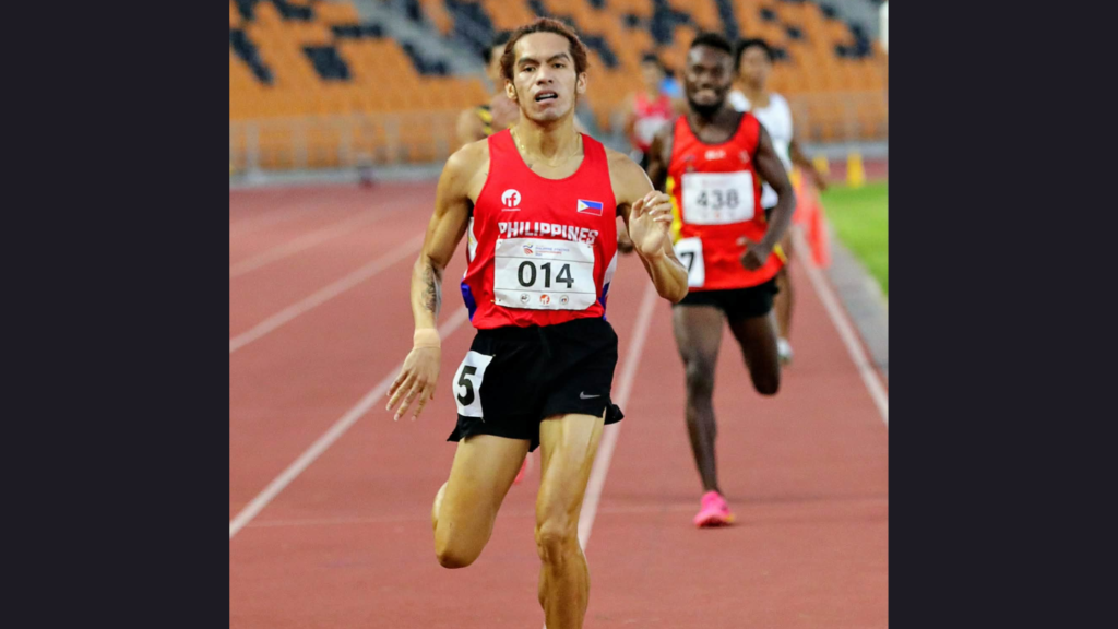 Hussein Loraña coasts to victory in the men's 800-meter run in the ICTSI Philippine Athletic Championships presented by the PSC at the New Clark Athletic Stadium in Capas, Tarlac last Saturday night.
