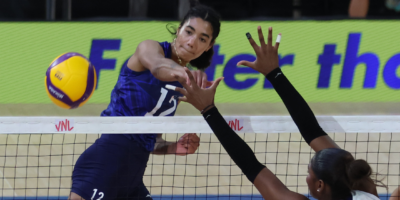 Jordan Thompson, Logan Eggleston and Dana Rettke powered Team USA to another convincing VNL victory as Week 2 officially got underway. [PSC photo]